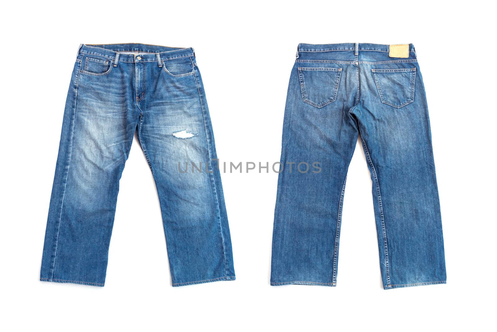 Blue jeans isolated on white background by rakoptonLPN