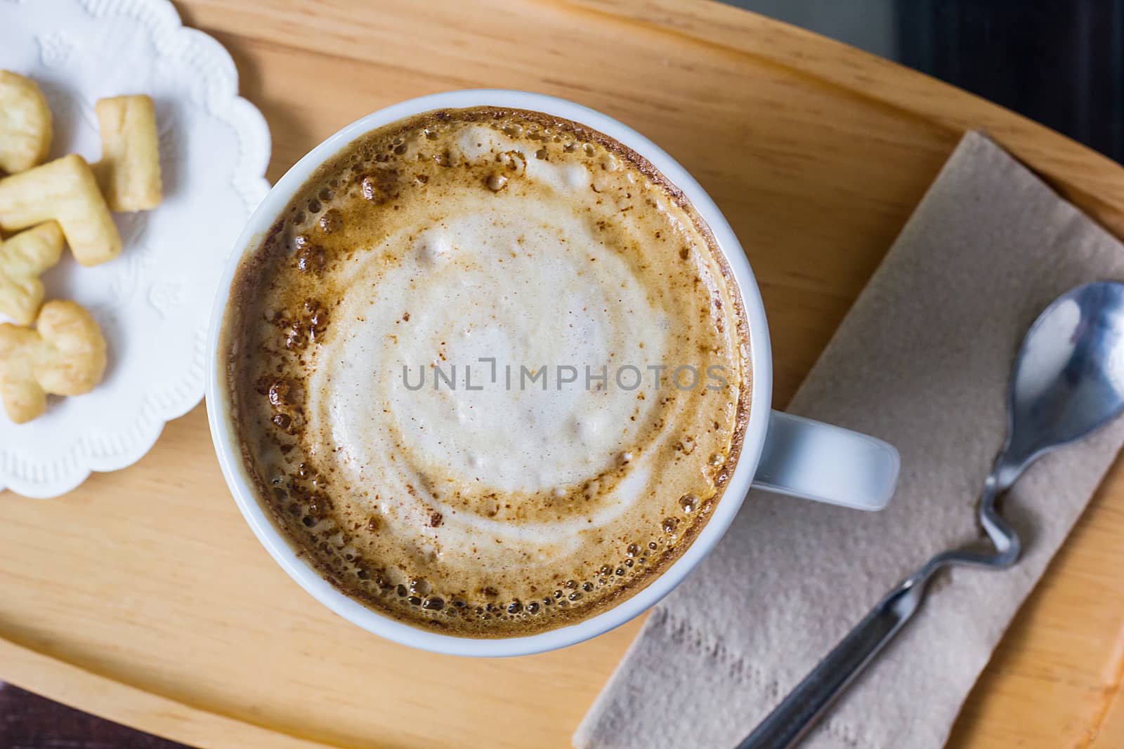 coffee cappuccino art in mug, With a relaxing time