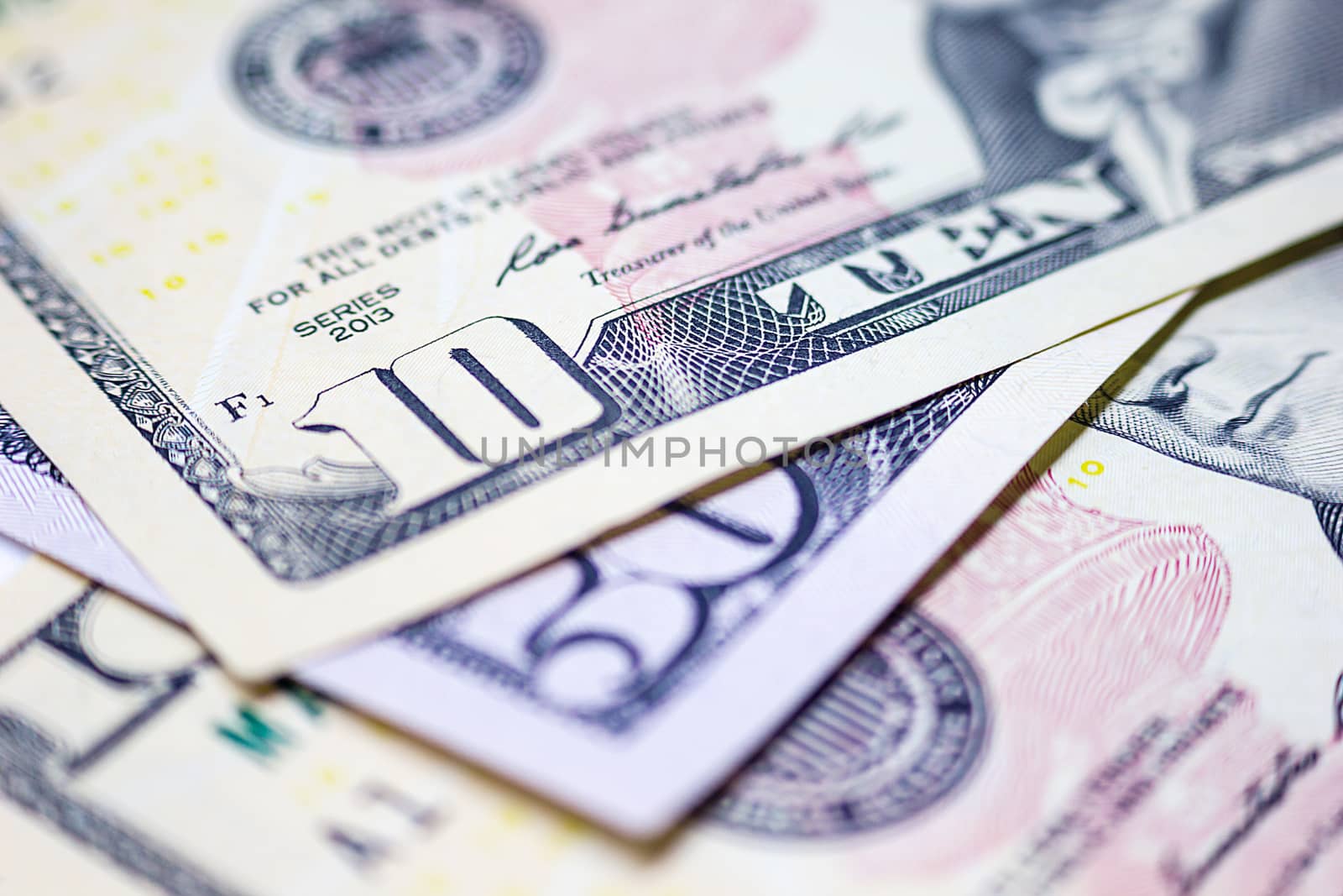 Close-up Dollars, American Dollars Cash Money, Dollar Banknotes, Business and Finance Concepts.