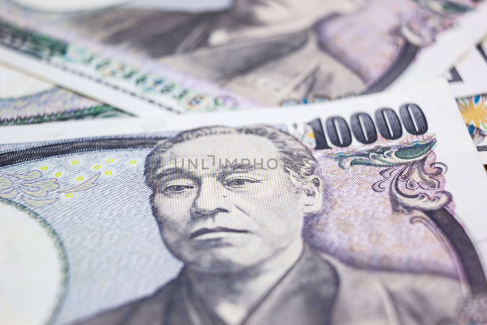 background of the money ten thousand yen banknote front side. 