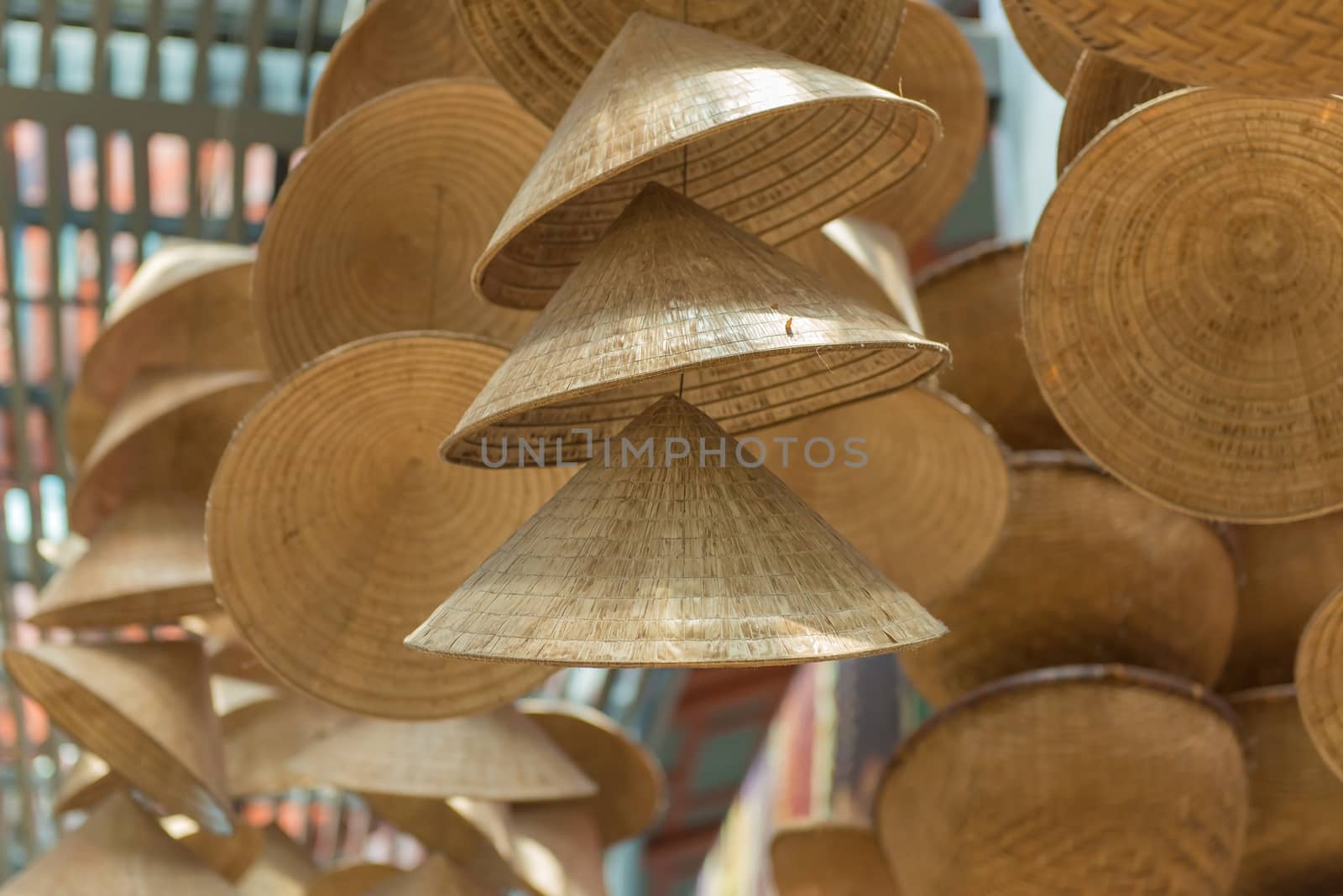 straw hat or conical Vietnamese hats in Vietnam.