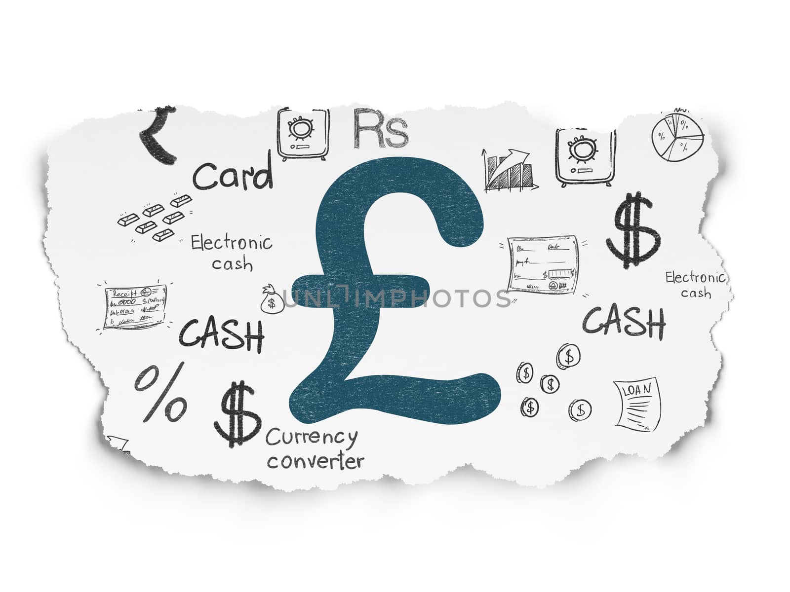 Money concept: Pound on Torn Paper background by maxkabakov