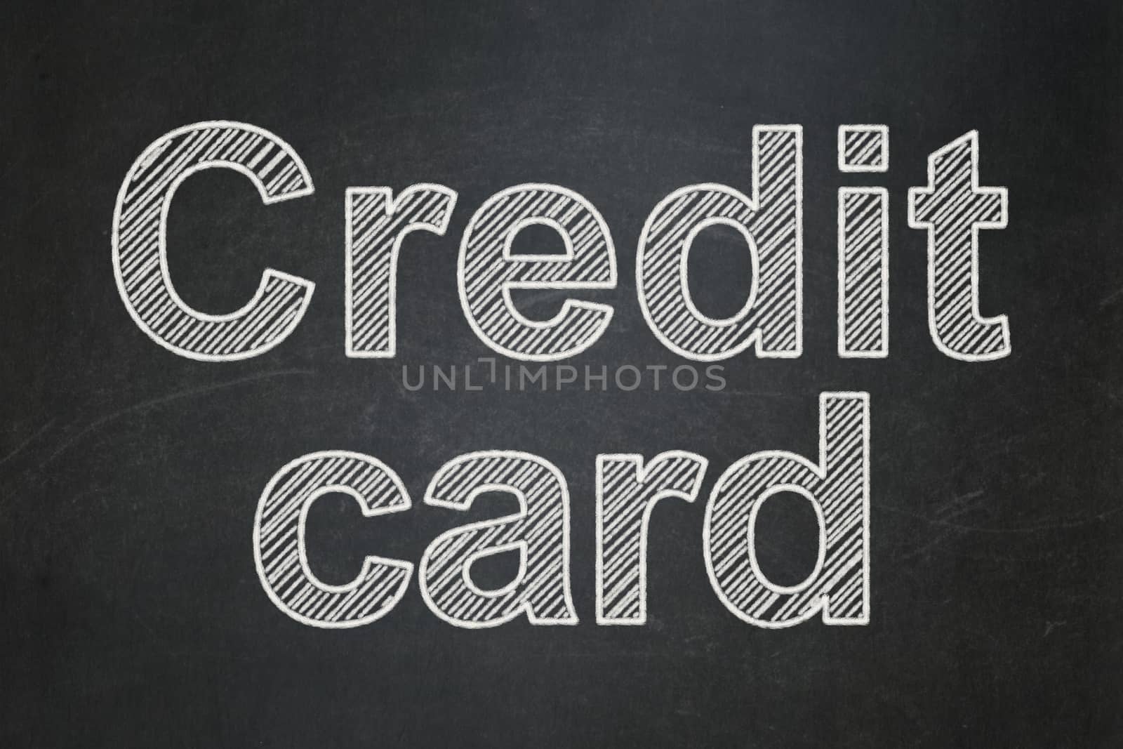 Currency concept: Credit Card on chalkboard background by maxkabakov