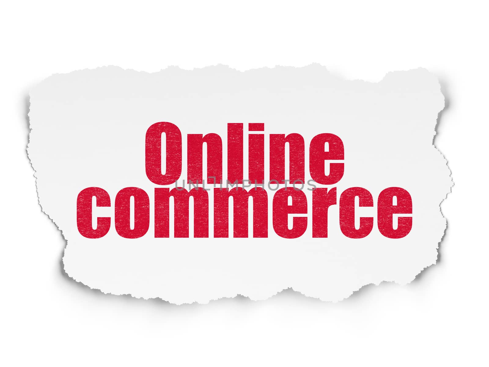 Finance concept: Online Commerce on Torn Paper background by maxkabakov