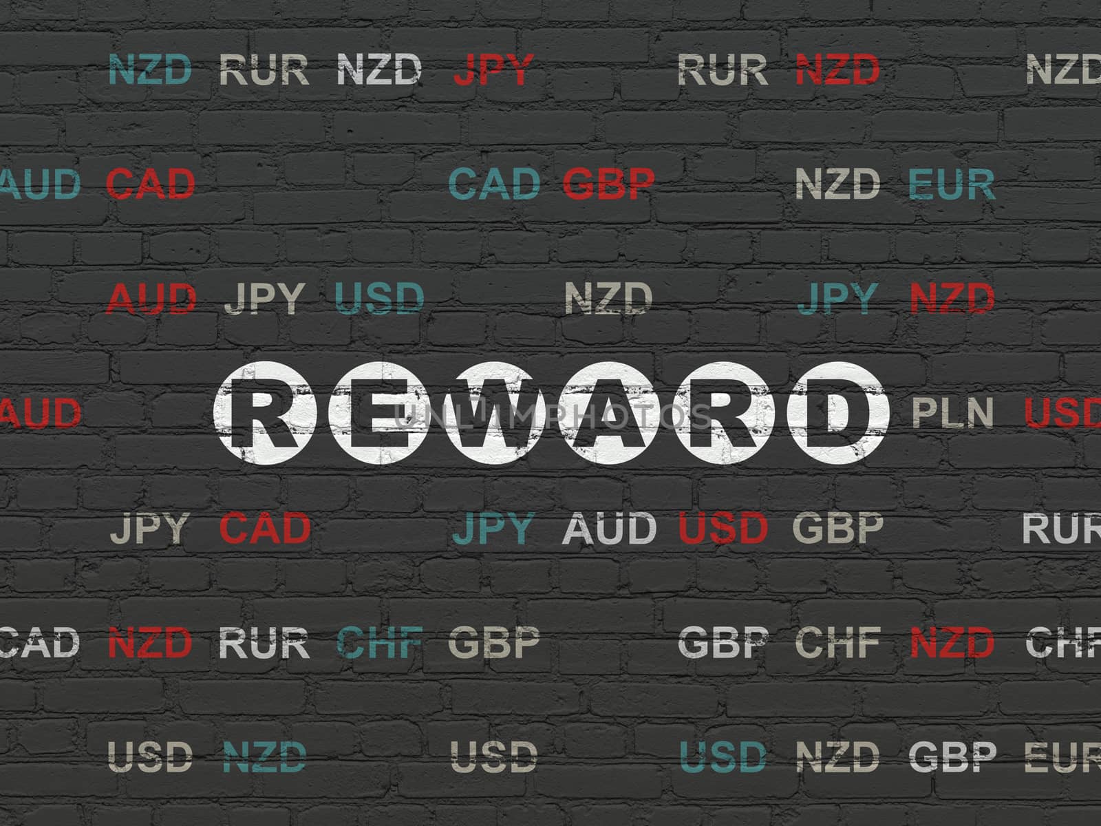 Business concept: Reward on wall background by maxkabakov