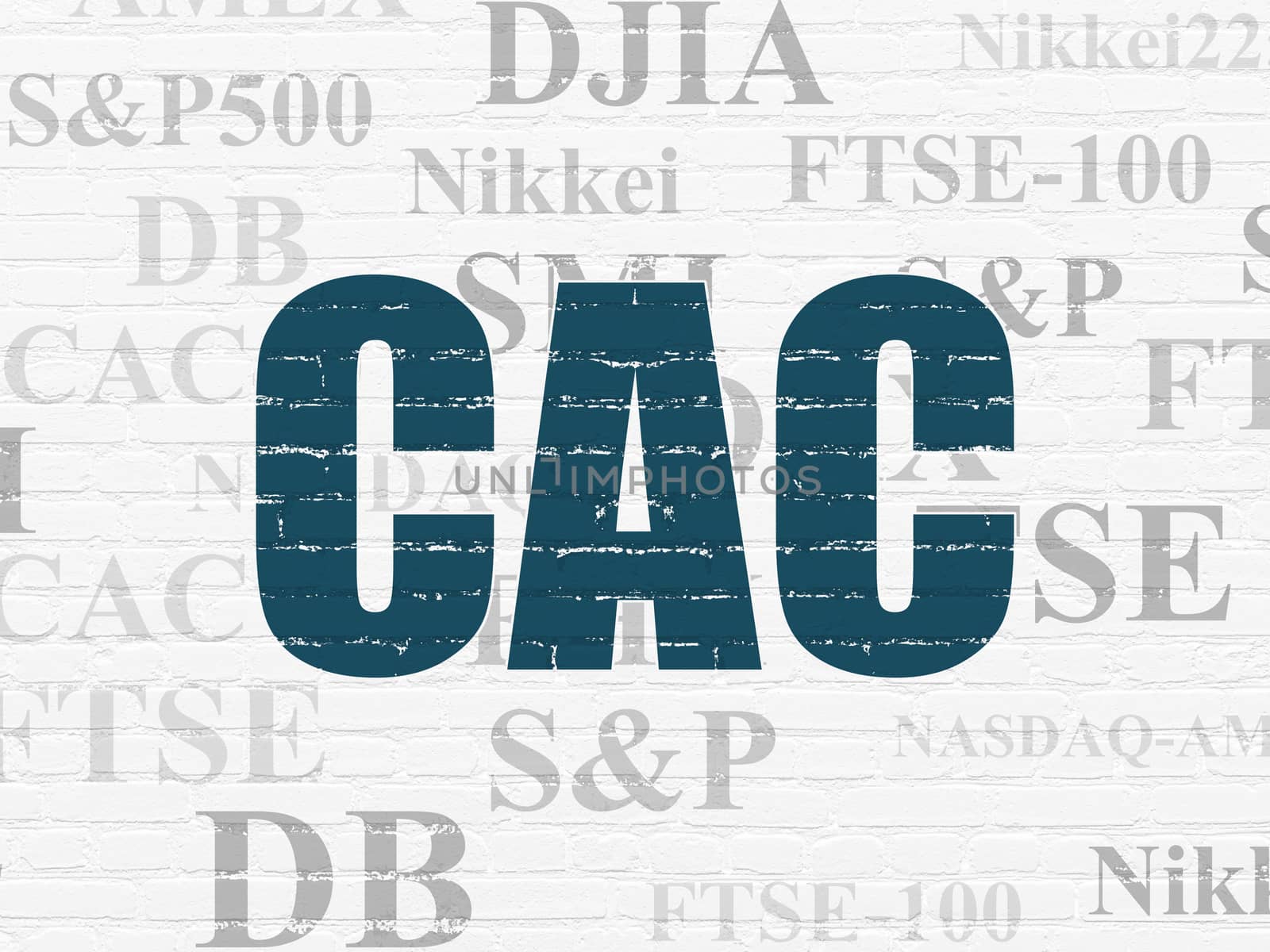 Stock market indexes concept: CAC on wall background by maxkabakov