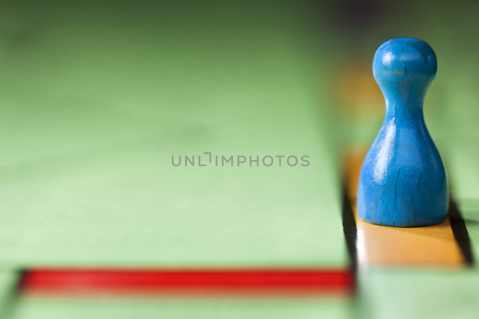 Close up of pawn on a board game with selective focus
