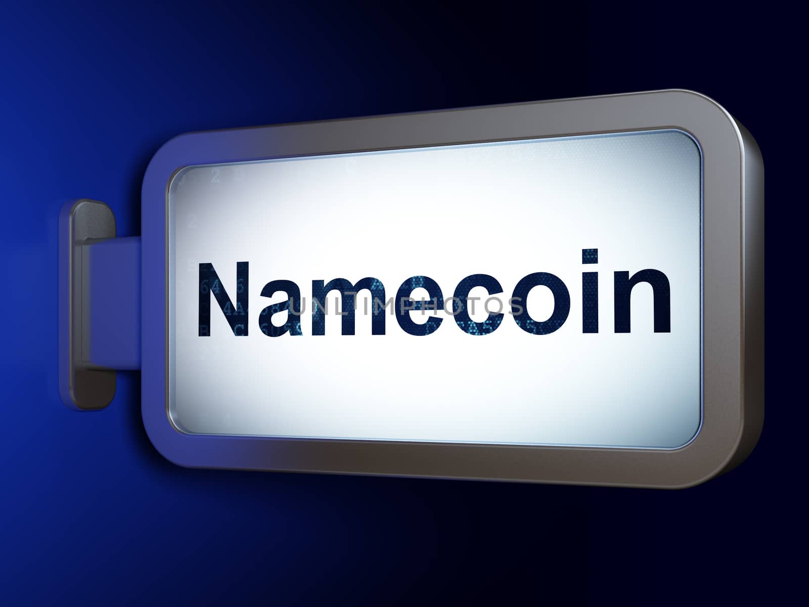 Cryptocurrency concept: Namecoin on advertising billboard background, 3D rendering