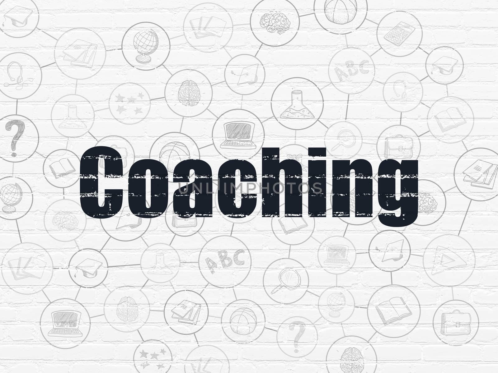 Studying concept: Coaching on wall background by maxkabakov