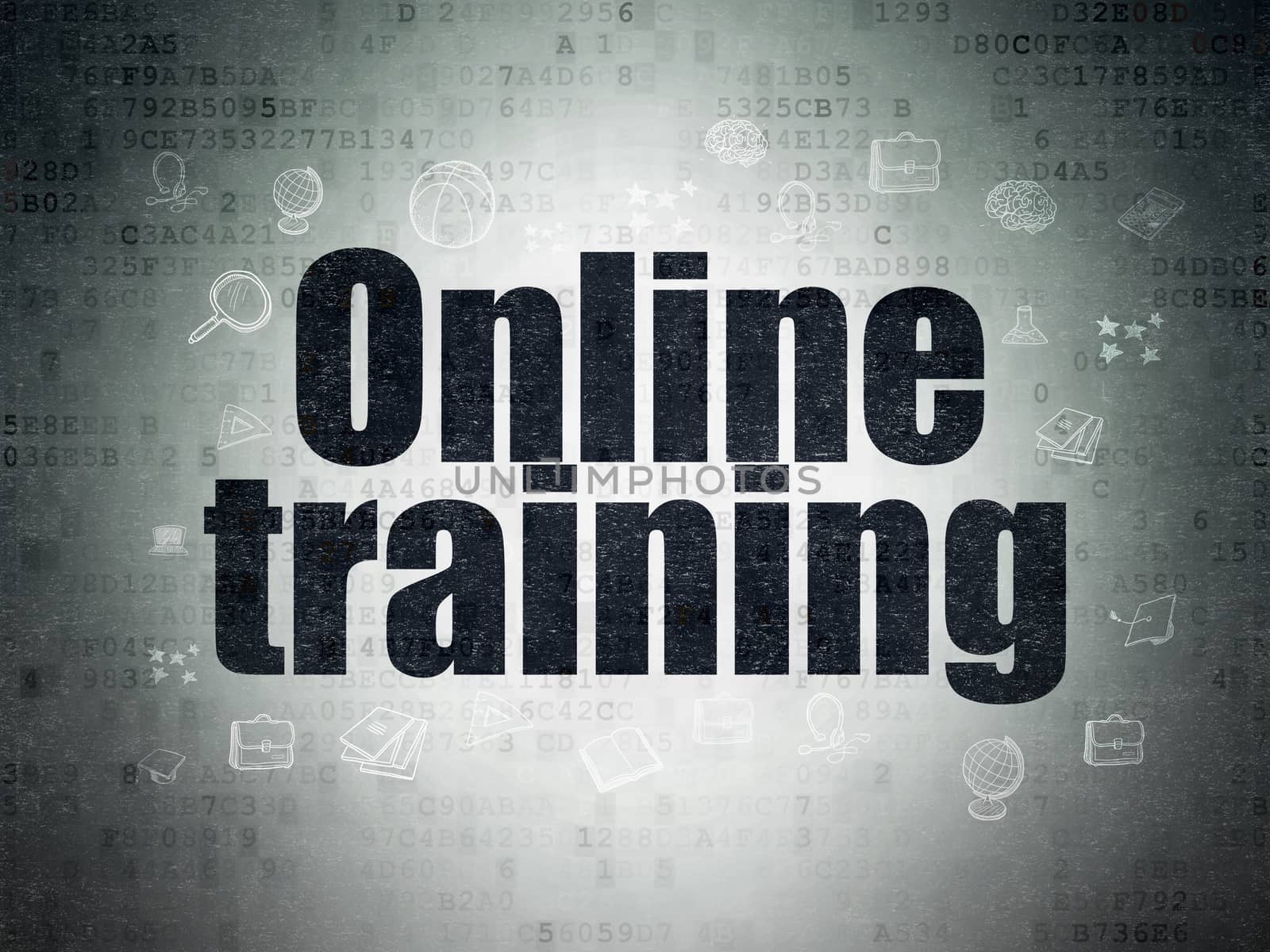 Education concept: Online Training on Digital Data Paper background by maxkabakov