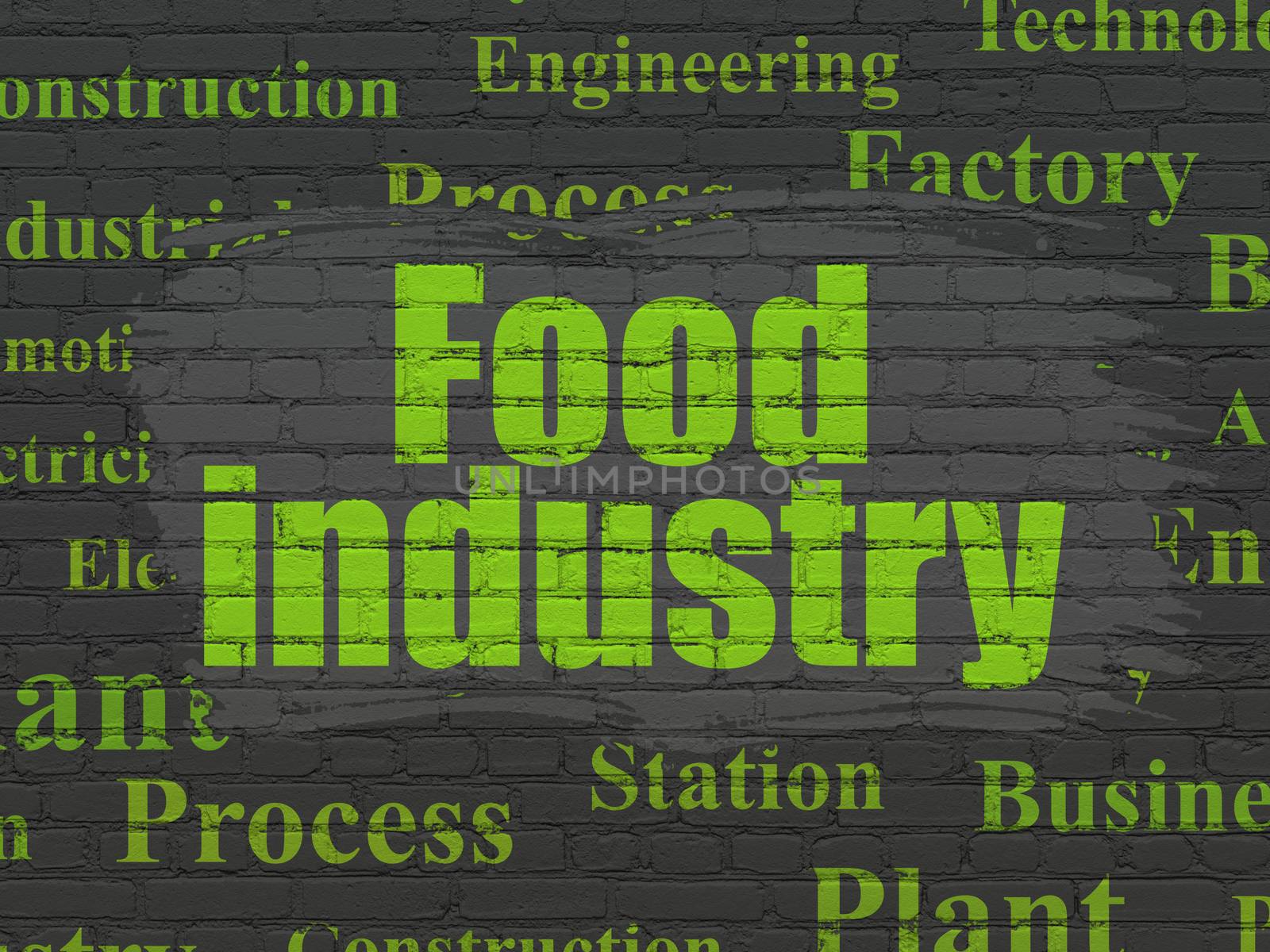 Manufacuring concept: Food Industry on wall background by maxkabakov