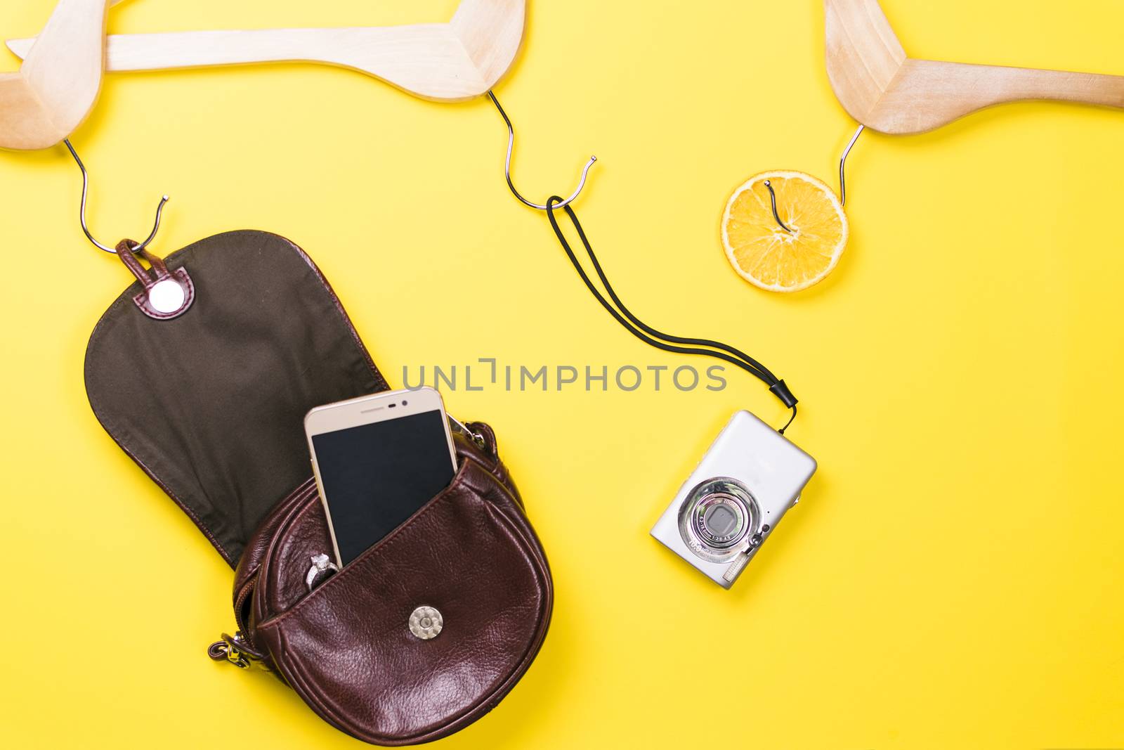 Women's clothing on a colored background