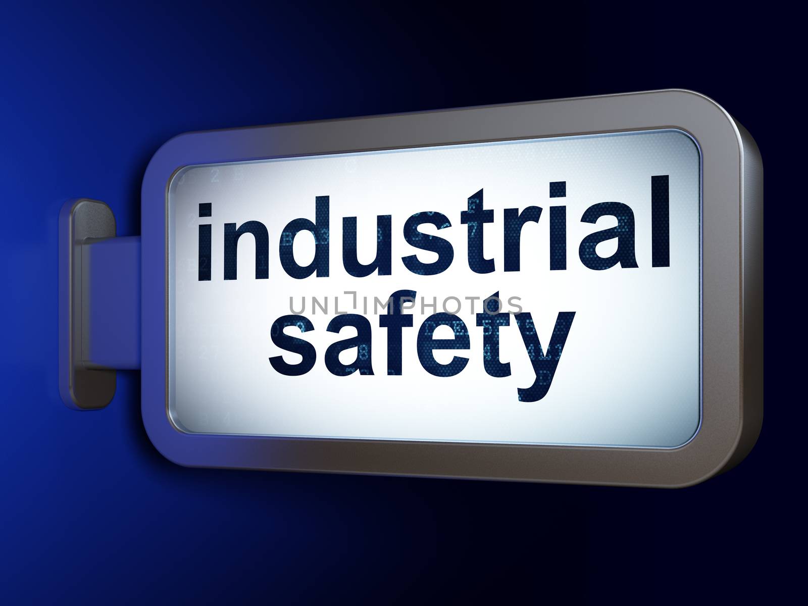 Construction concept: Industrial Safety on advertising billboard background, 3D rendering