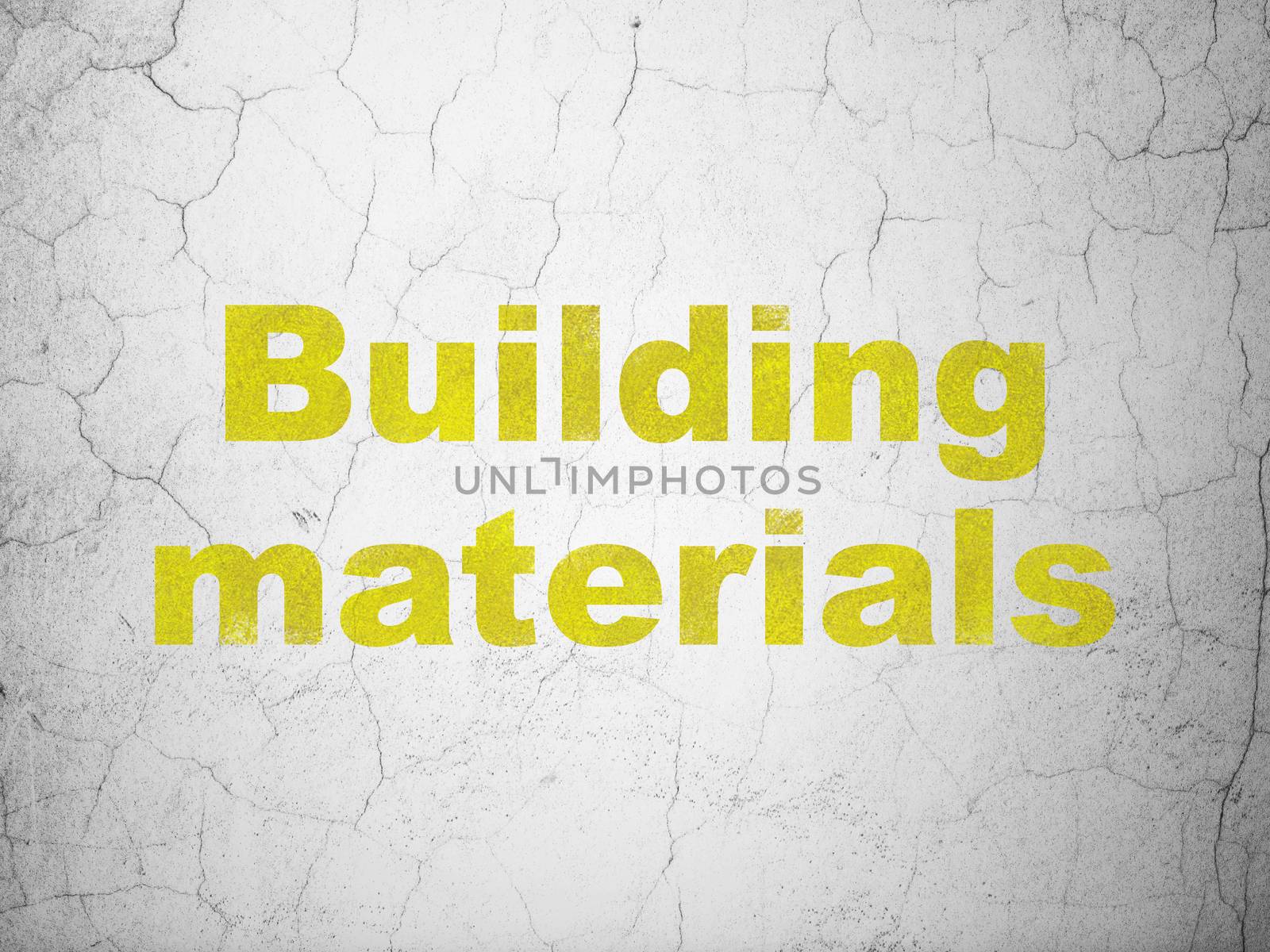 Construction concept: Yellow Building Materials on textured concrete wall background
