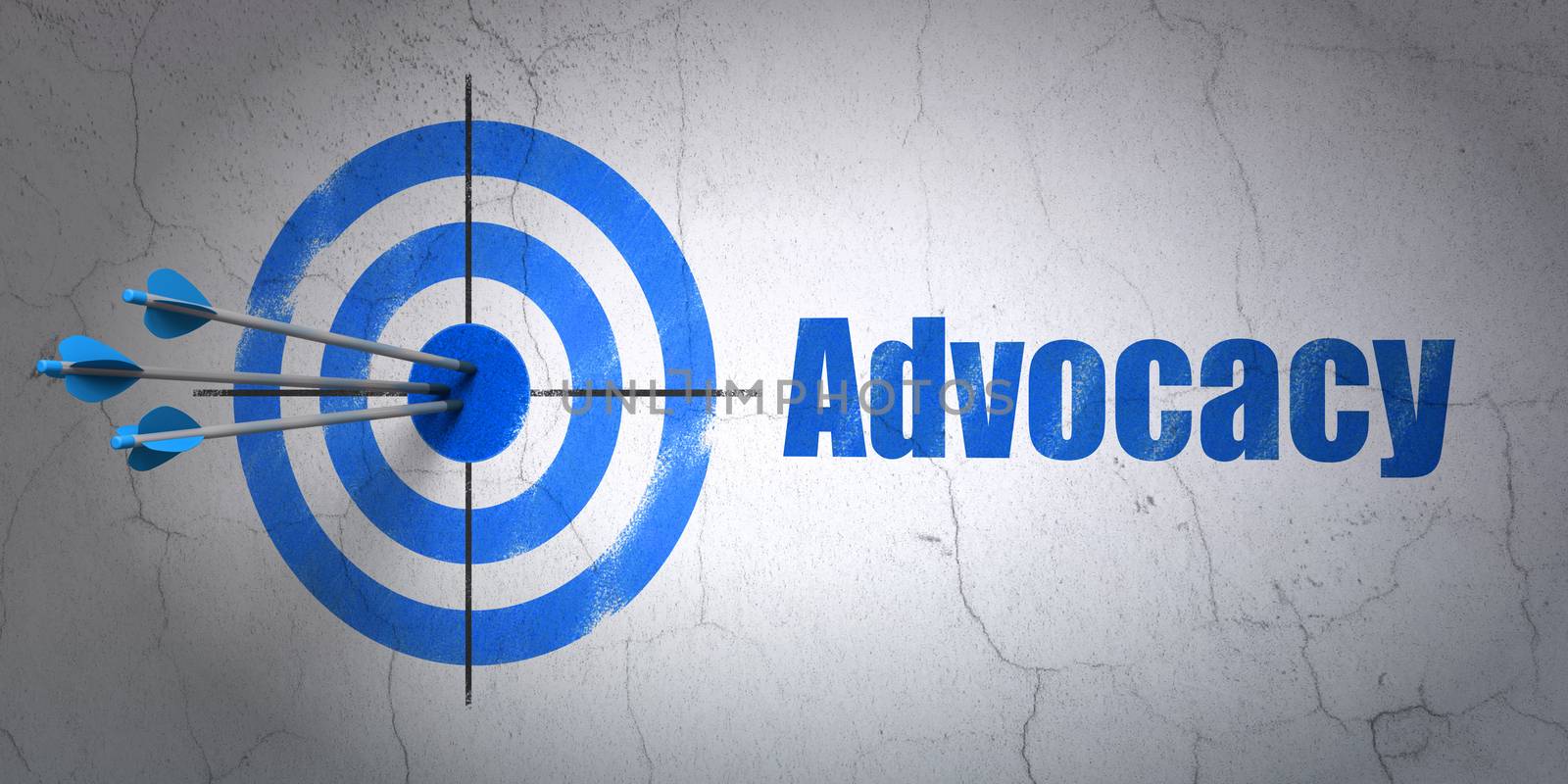 Law concept: target and Advocacy on wall background by maxkabakov