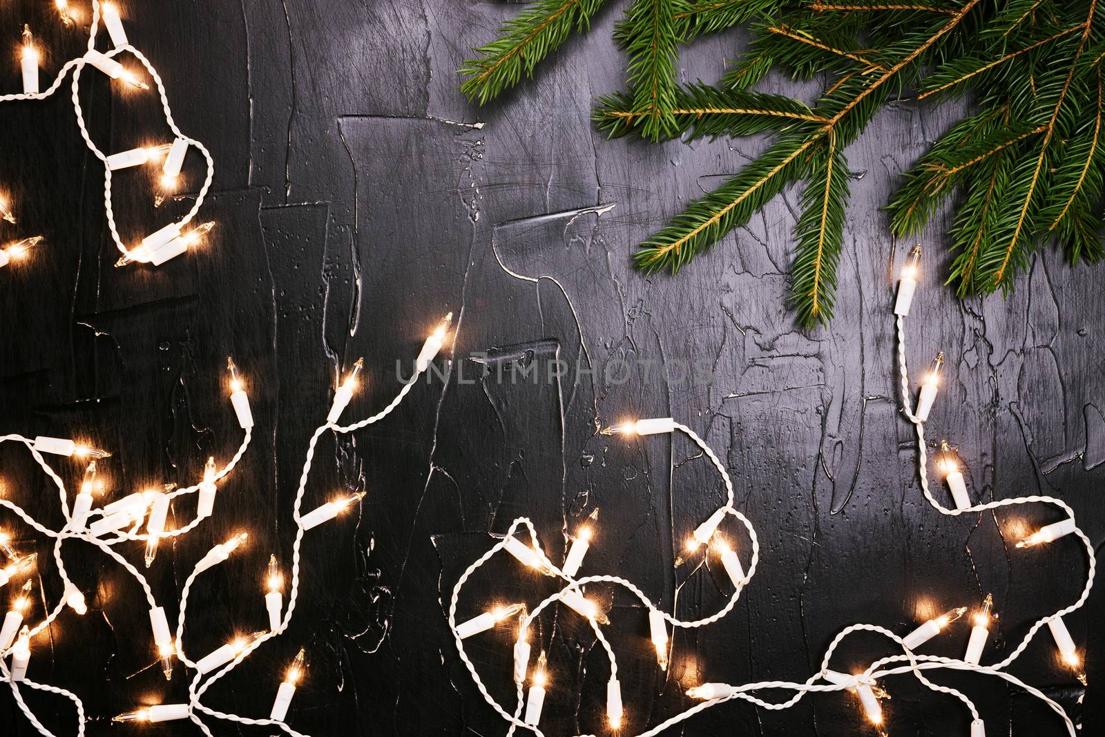 Garland and Christmas tree branches