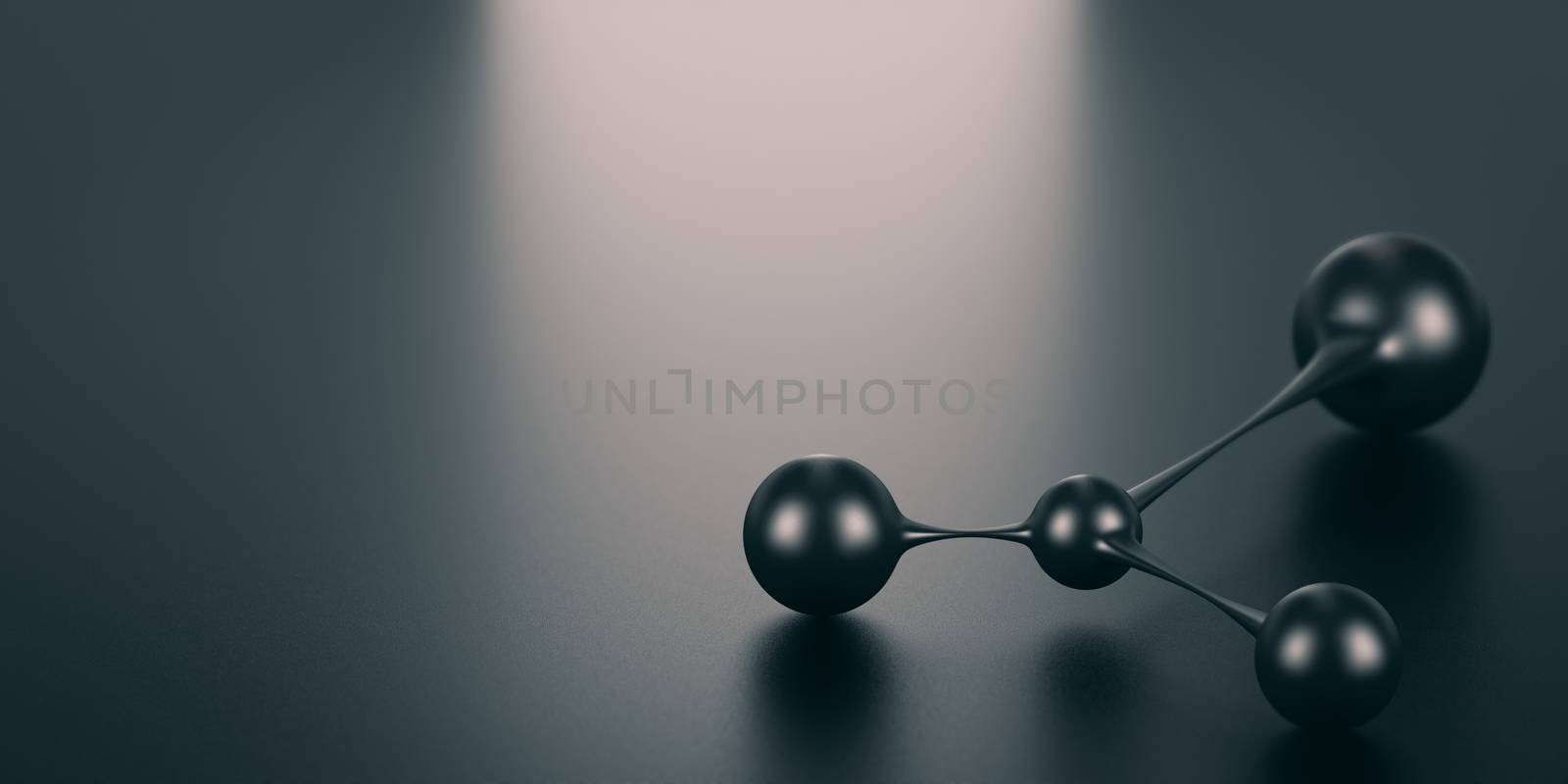 3D illustration of a network symbol over black background with light effect. Connexion concept.