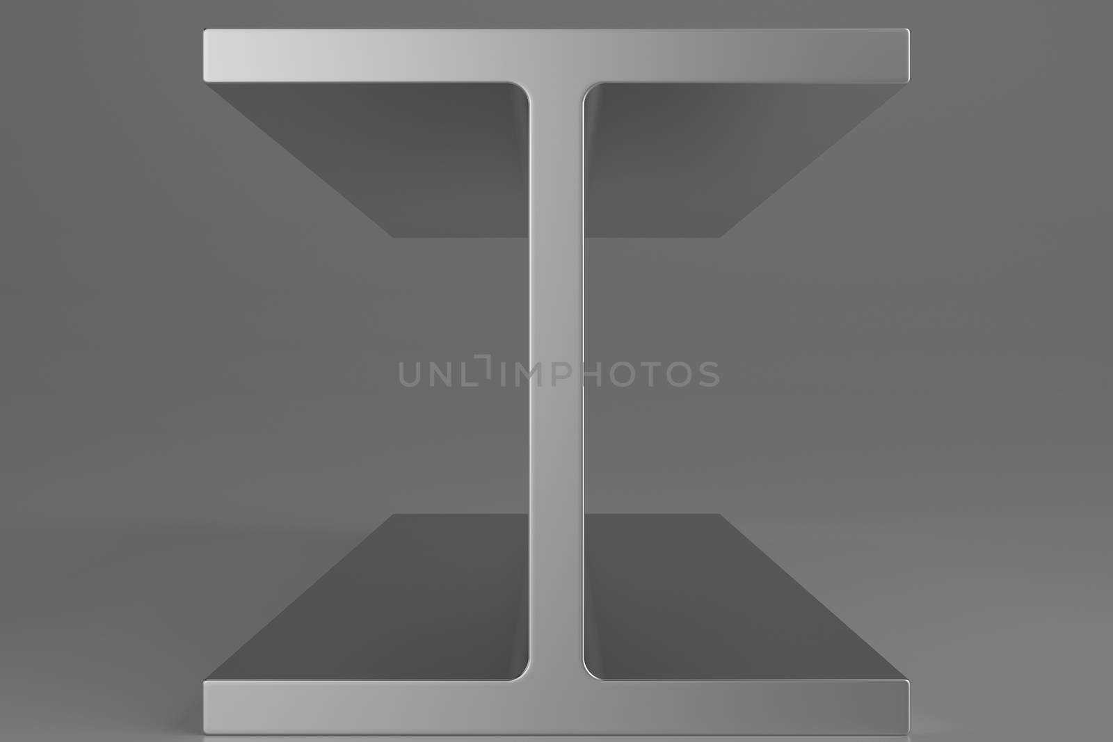 Rolled channel steel bar on gray background. 3d rendering. by Mirexon