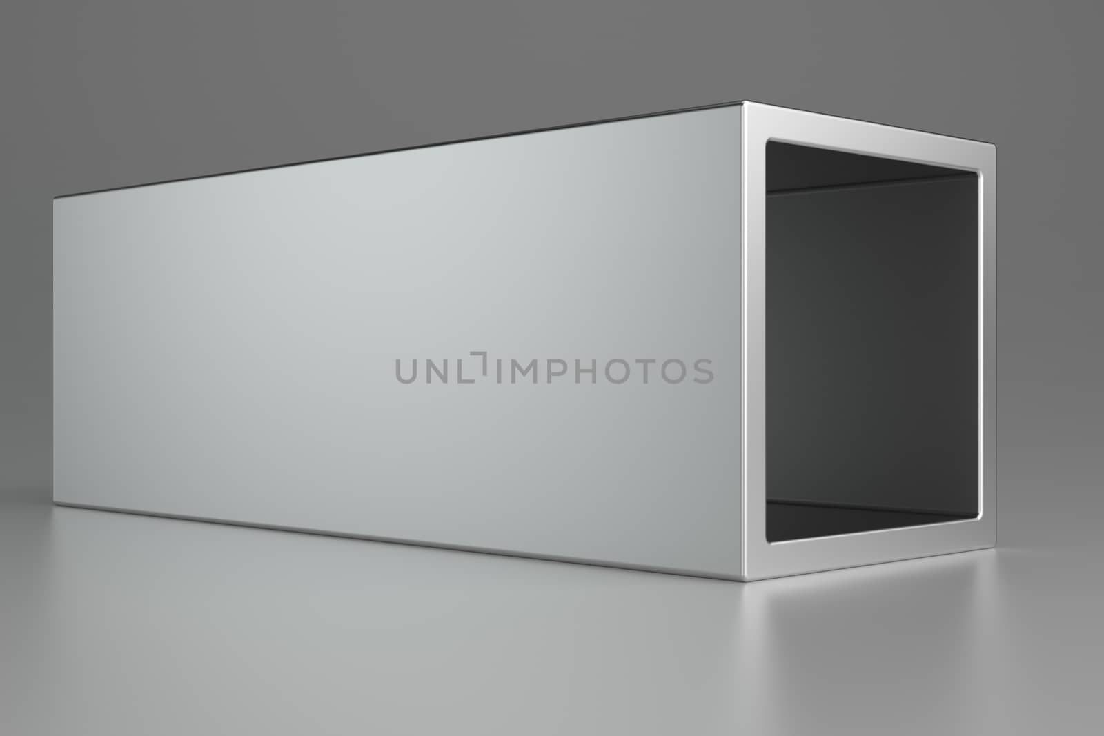 Metal products on gray background. 3d rendering.