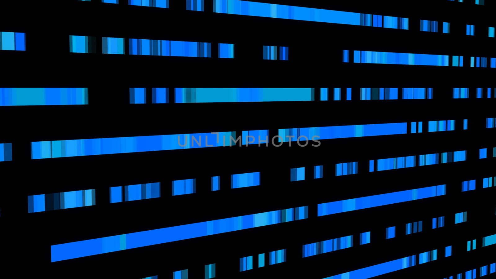 Technological background with fast motion of rectangles. Abstract blue backdrop. 3d rendering