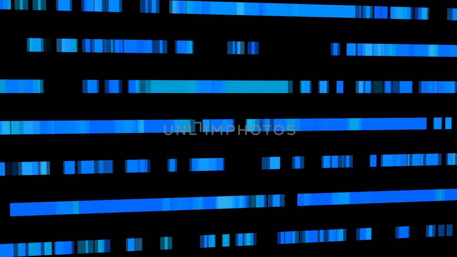 Technological background with fast motion of rectangles. Abstract blue backdrop. 3d rendering