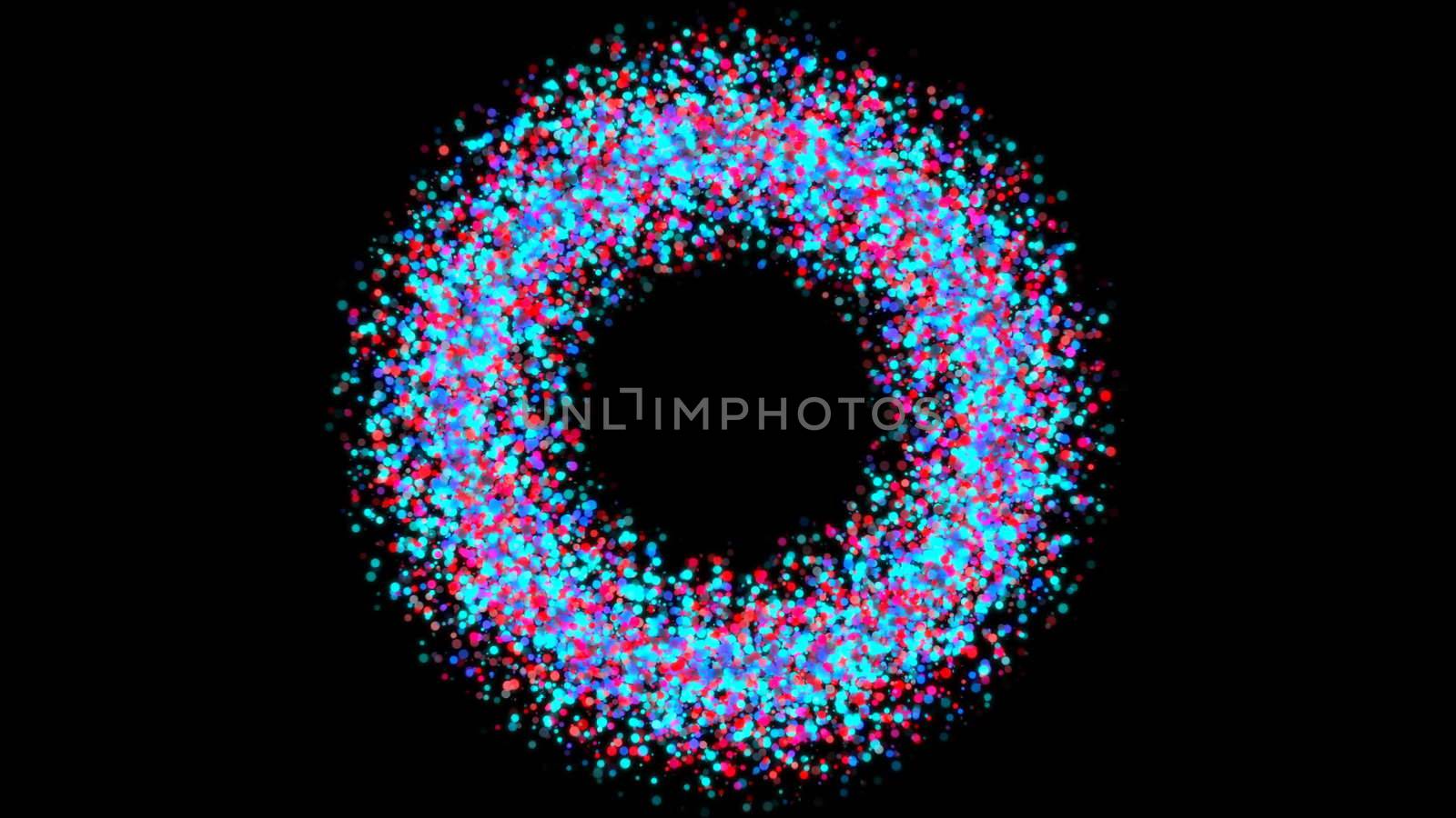 Abstract background with colorful particle ring by nolimit046