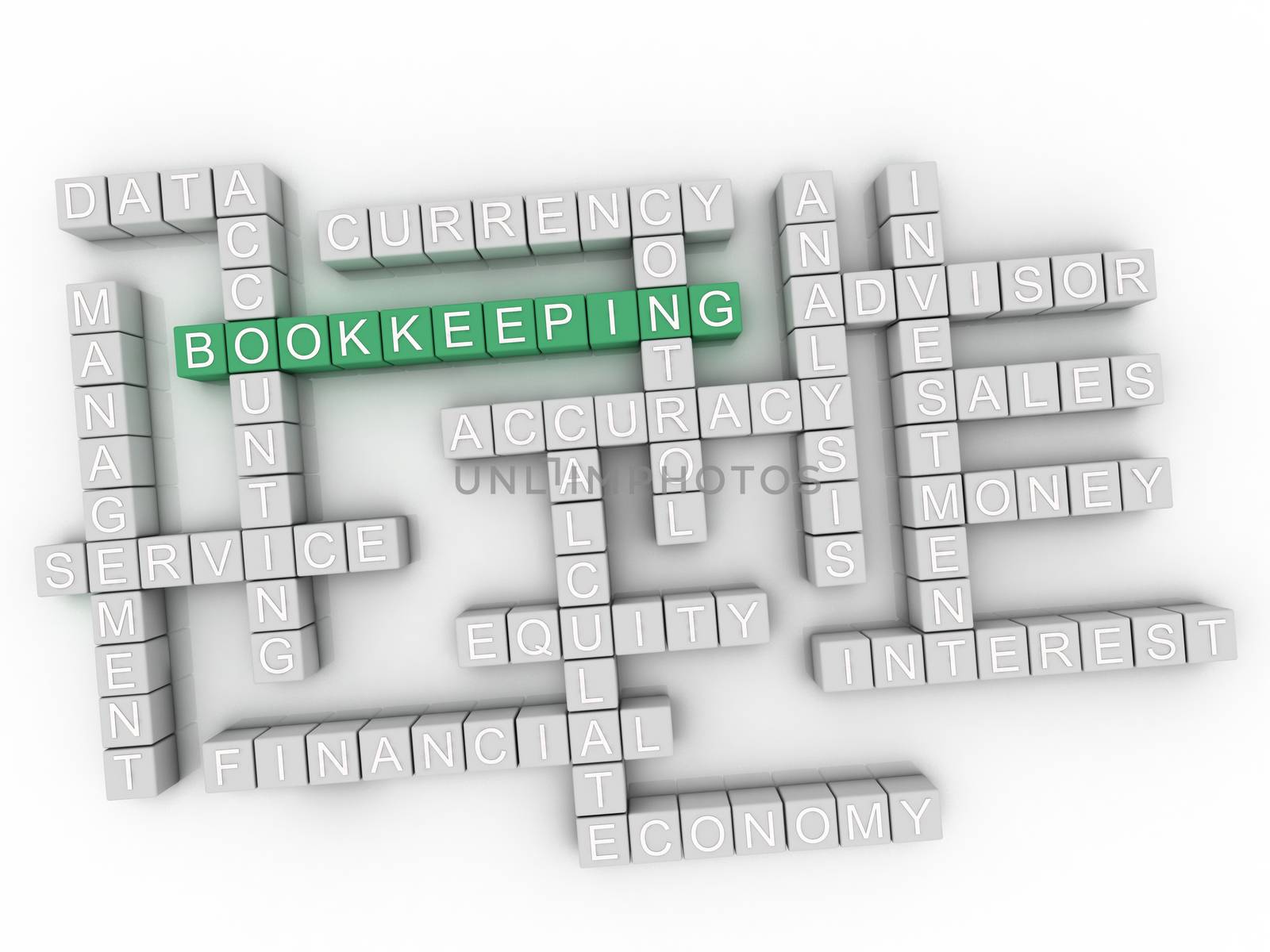 3d Bookkeeping Concept word cloud by dacasdo