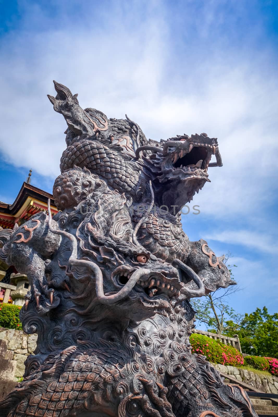 Dragon statue in front of the kiyomizu-dera temple, Kyoto, Japan by daboost