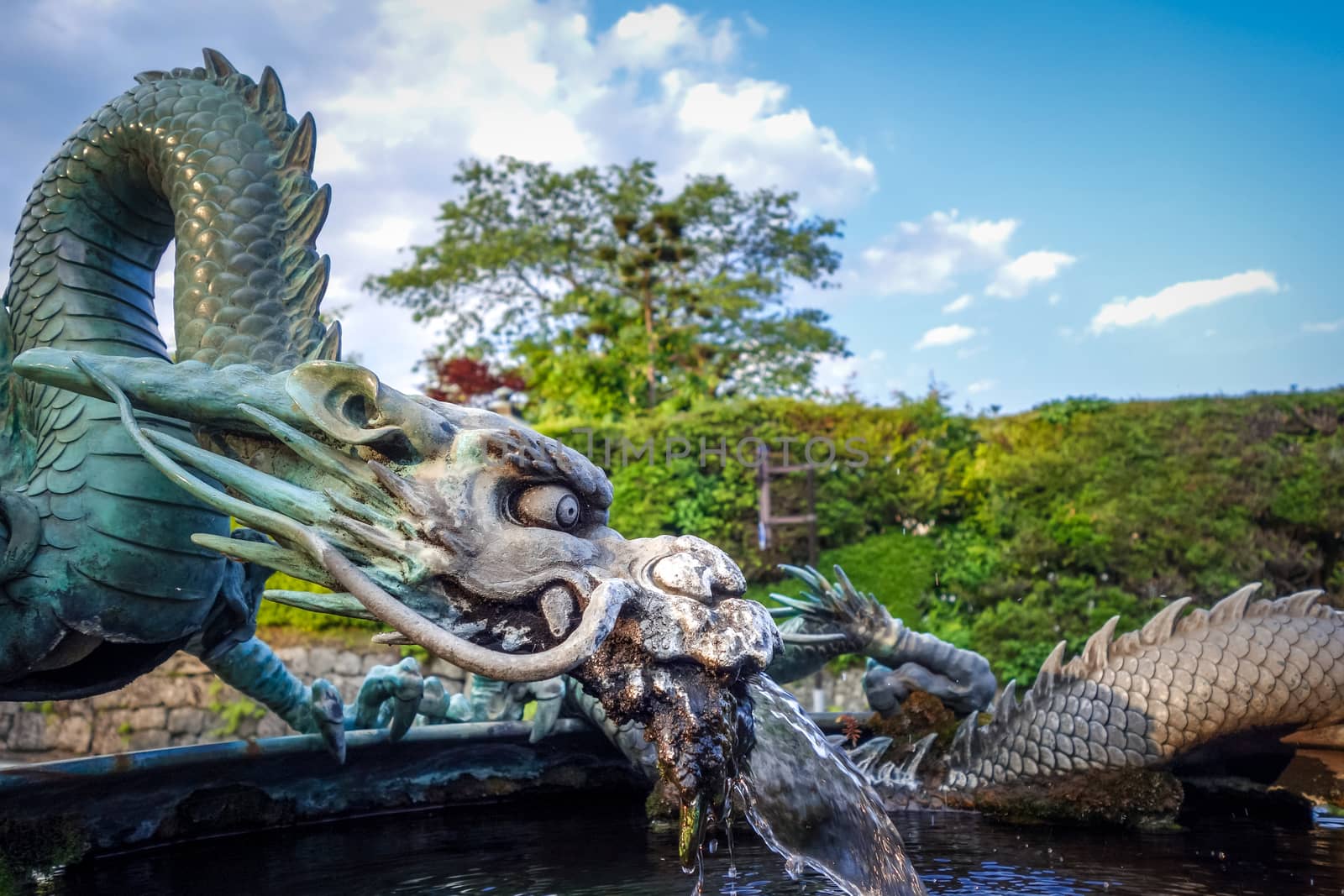 Traditional japanese dragon fountain, Nikko, Japan by daboost