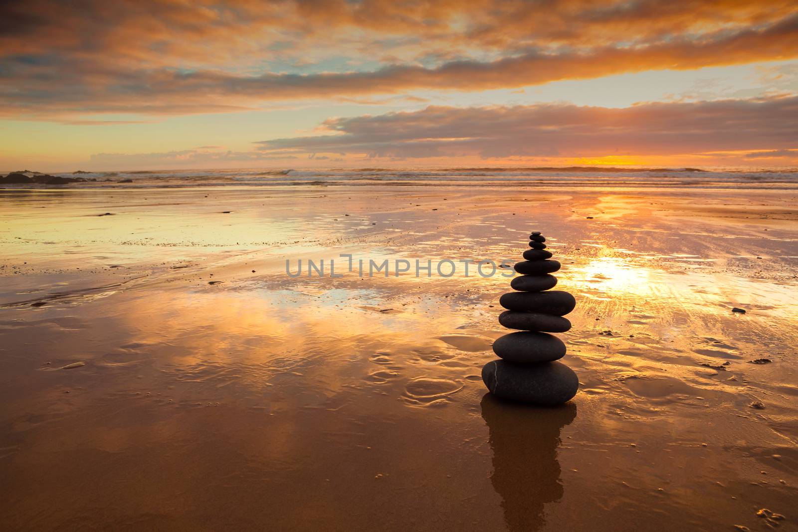 Zen balanced stones stack close up  