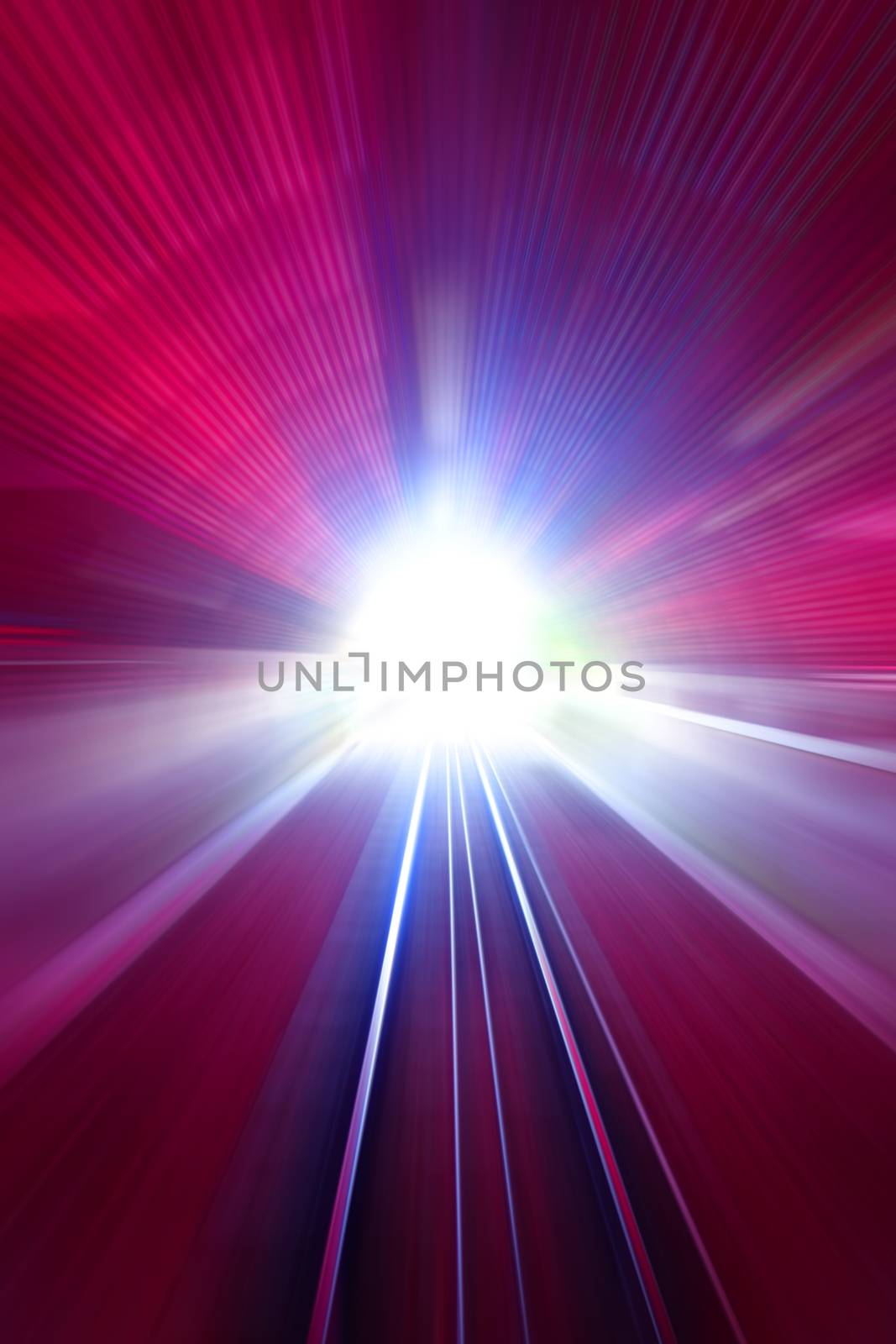 Speed motion lights at night. Abstract futuristic background