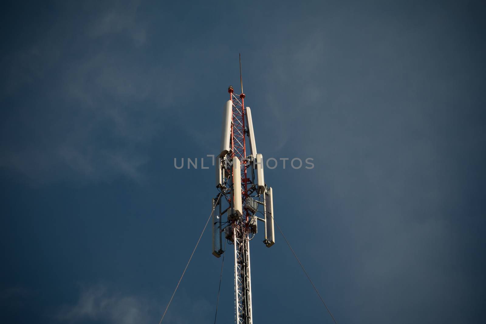 Telecom blue sky background,Phone antenna by N_u_T