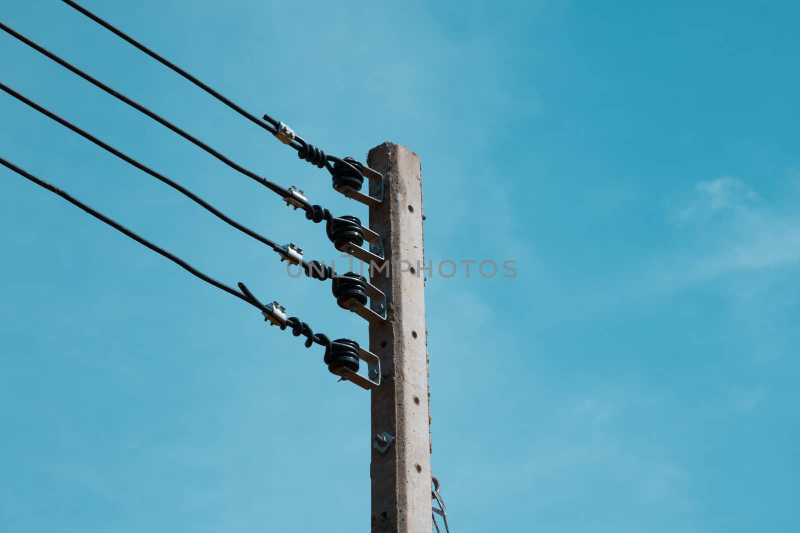 Beautiful electric pole, sky background by N_u_T