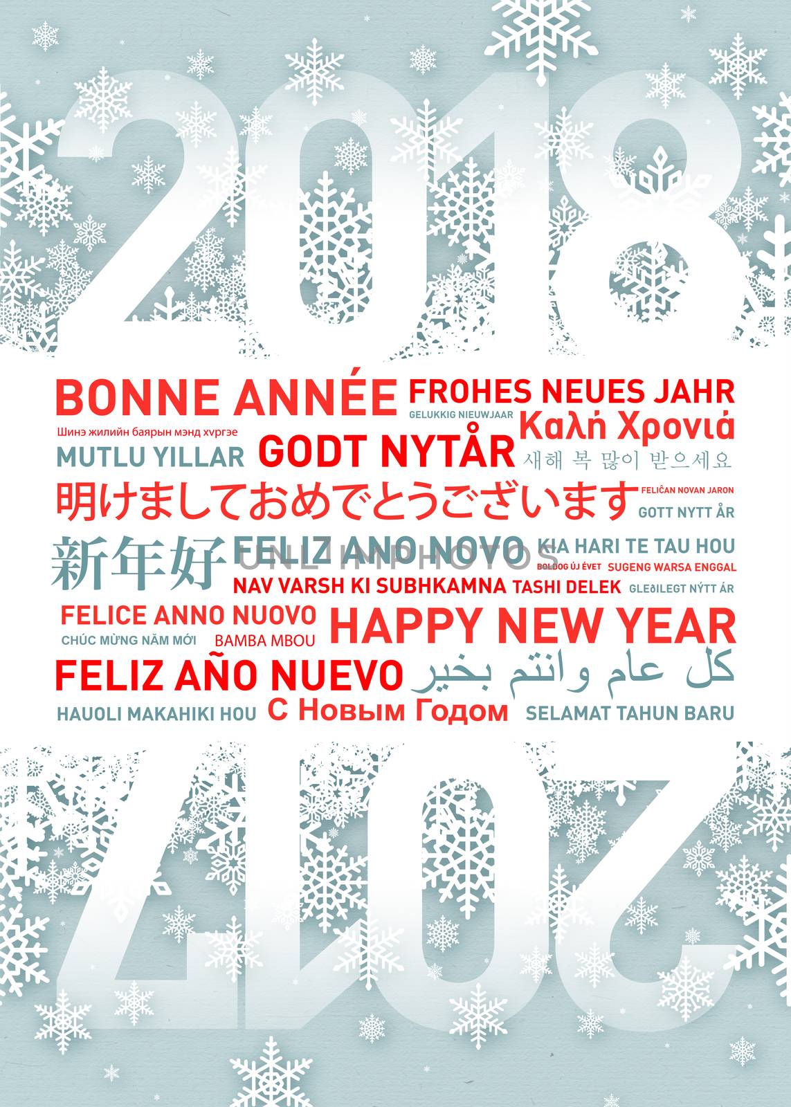 Happy new year greetings card from all the world by daboost