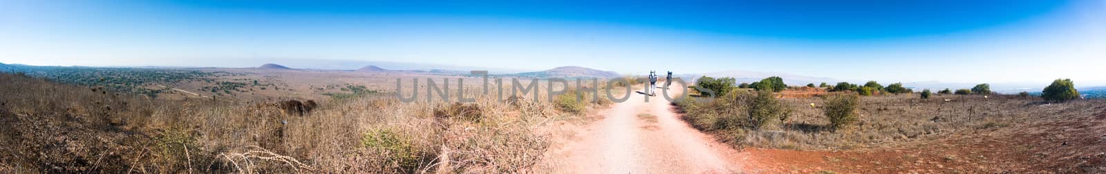 Hiking in Golan heights of Israel panorama by javax