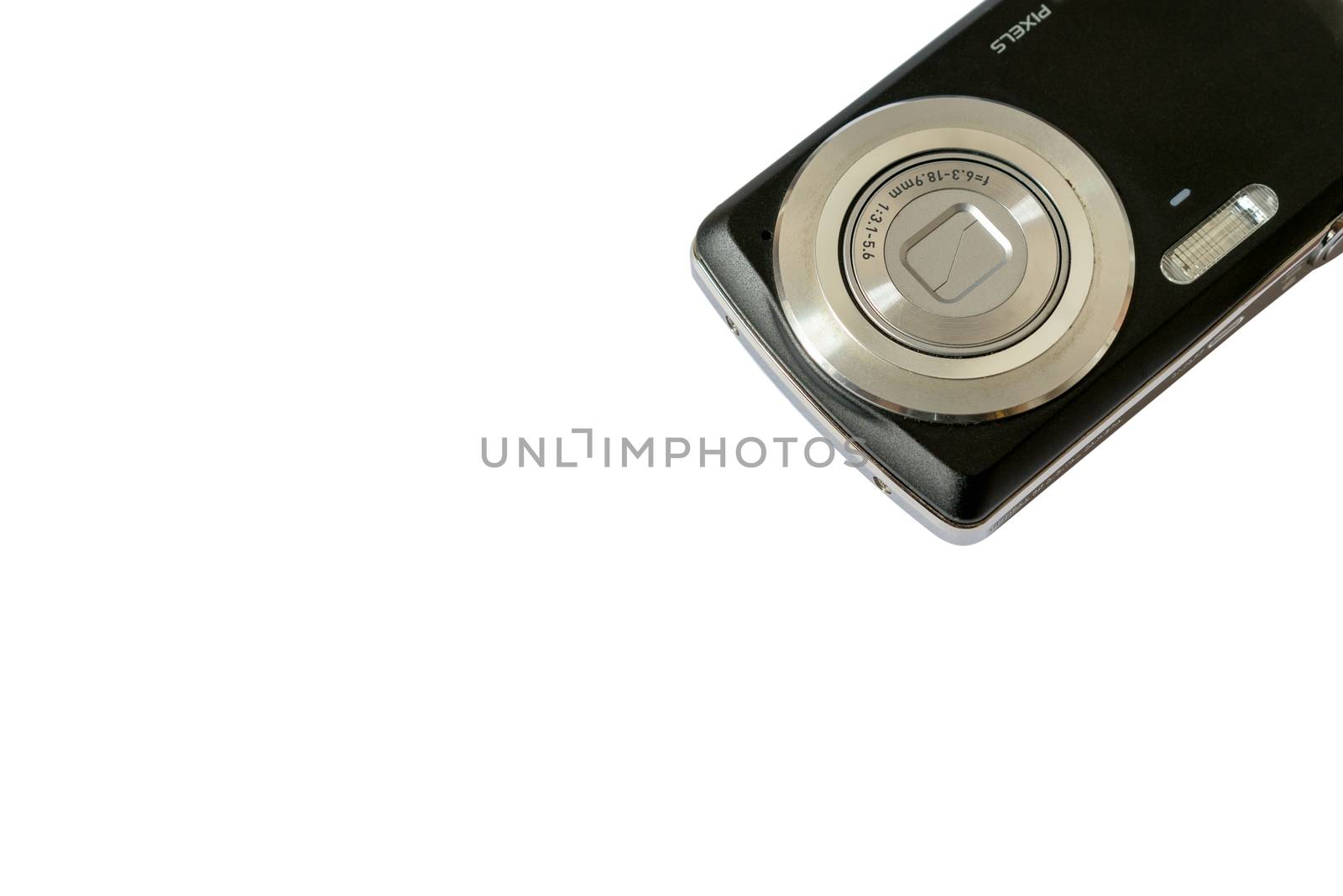 old digital camera isolated white background