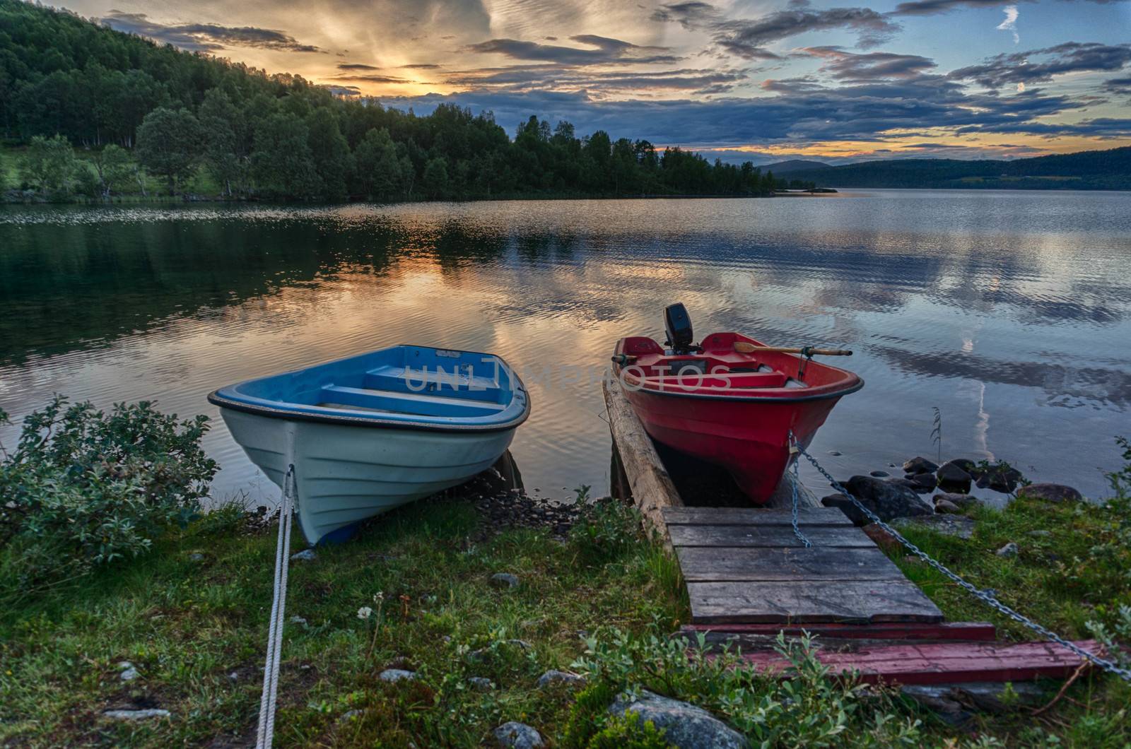 Romantic lake landscape in europe by javax