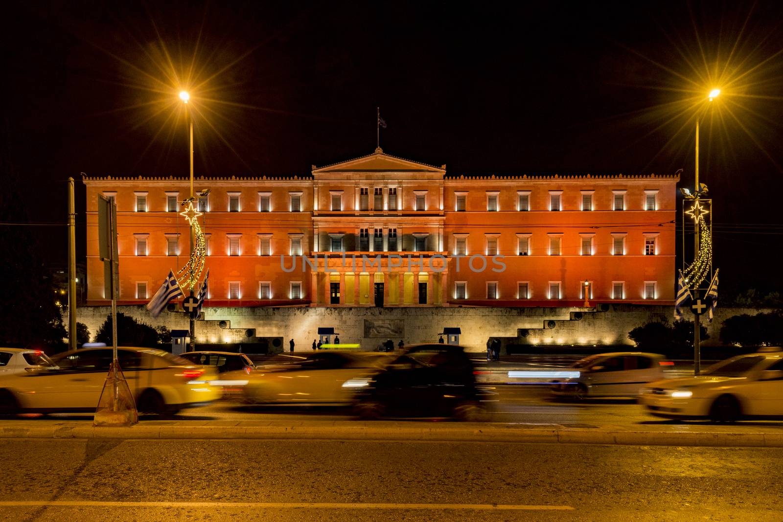 orange color of parliament of greece because against of violence for womens