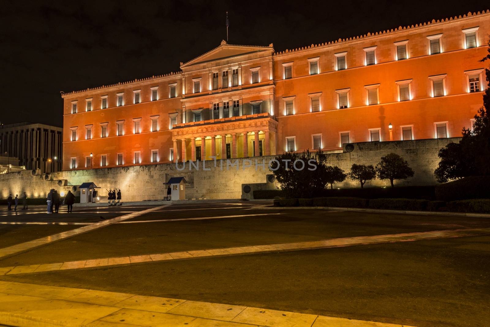 orange color of parliament of greece because against of violence for womens