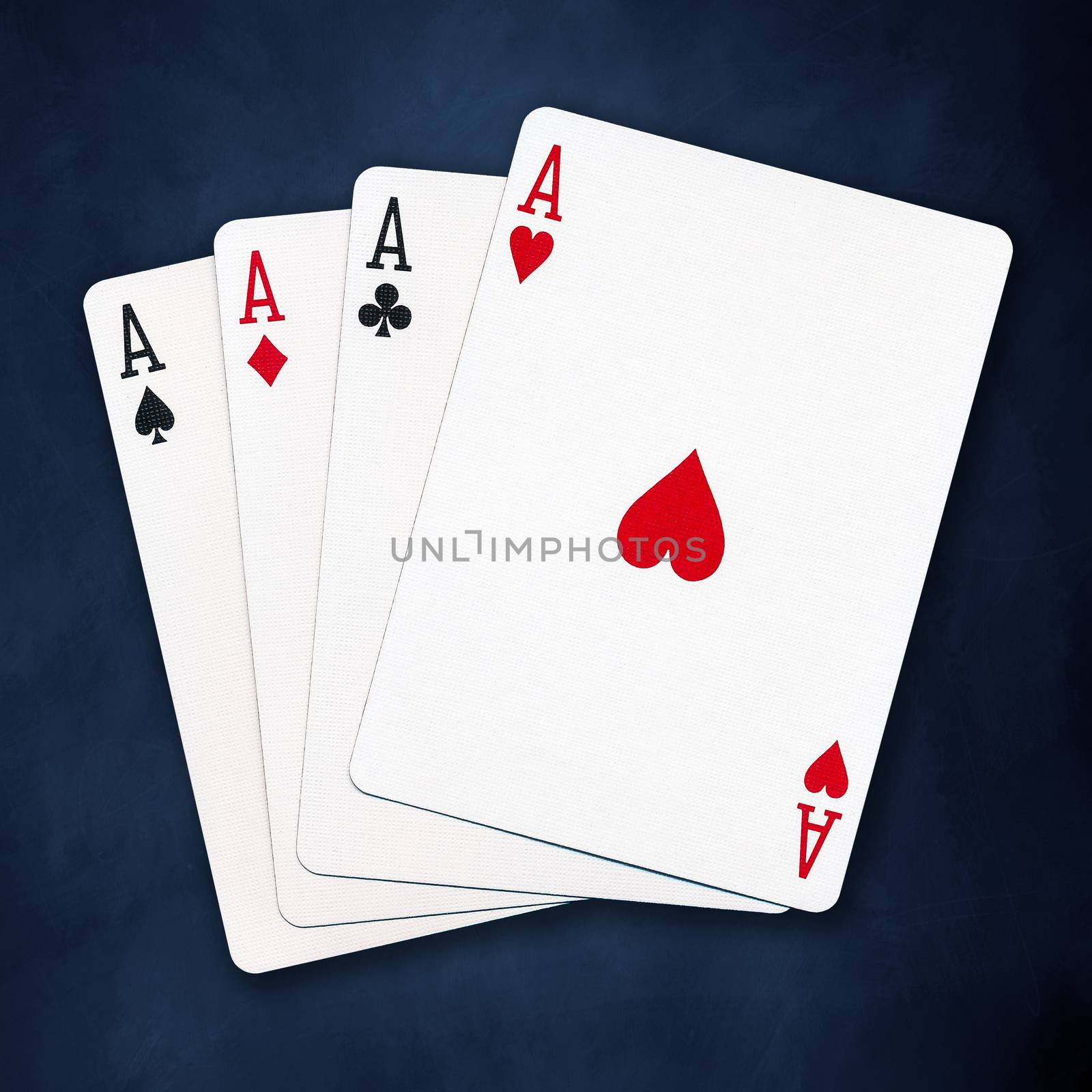 A winning poker hand of four aces playing cards by simpleBE
