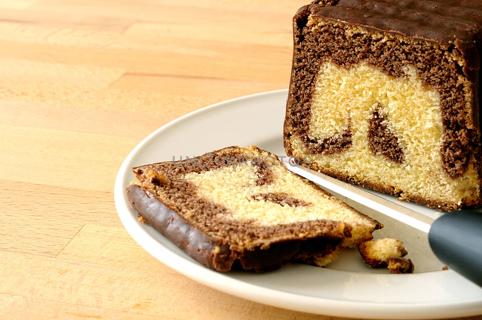 Chocolate marbled plumcake