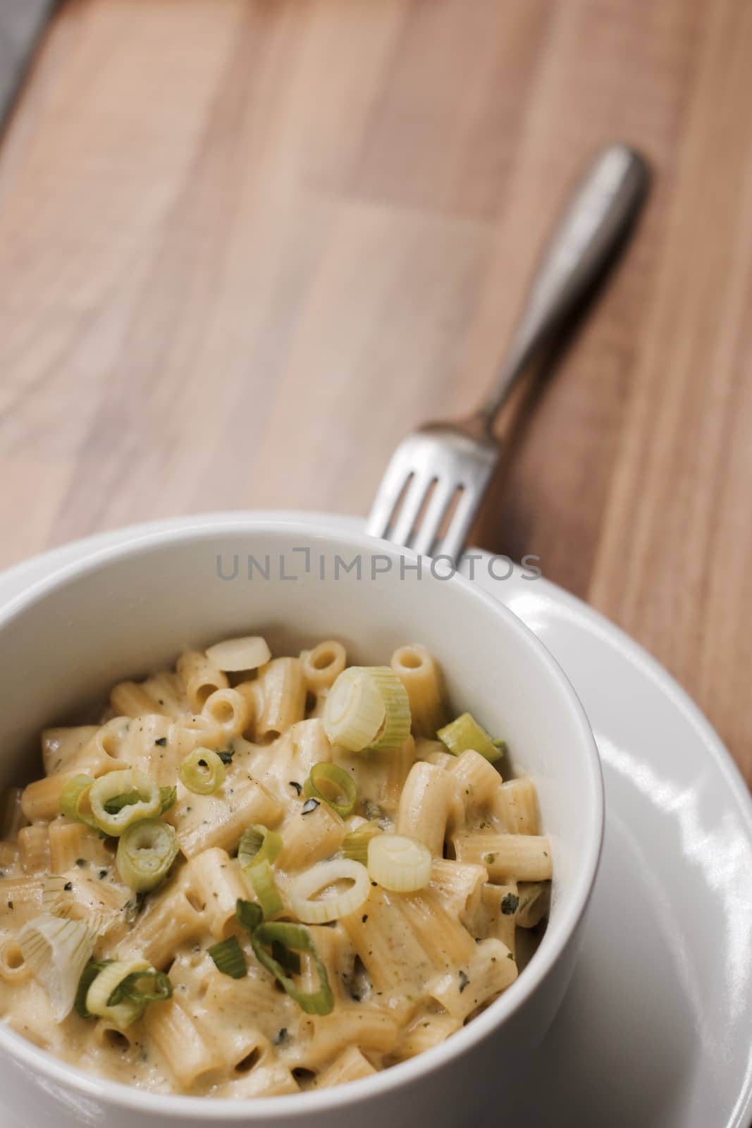 Delicious cheese fresh pasta with vegetables. Home cooking concept.