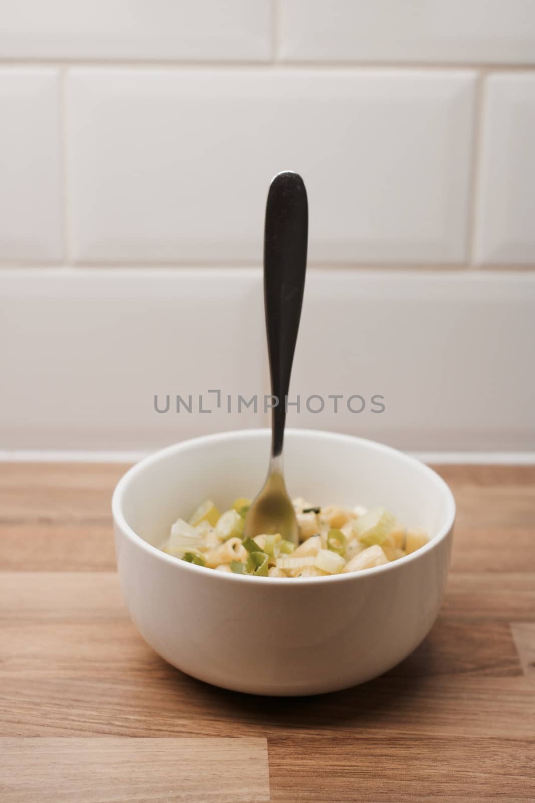 Delicious cheese fresh pasta with vegetables. Home cooking concept.