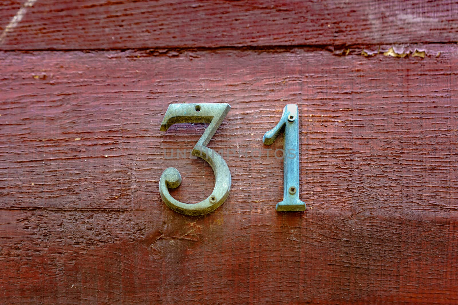 bronze house number thirty  one (31)