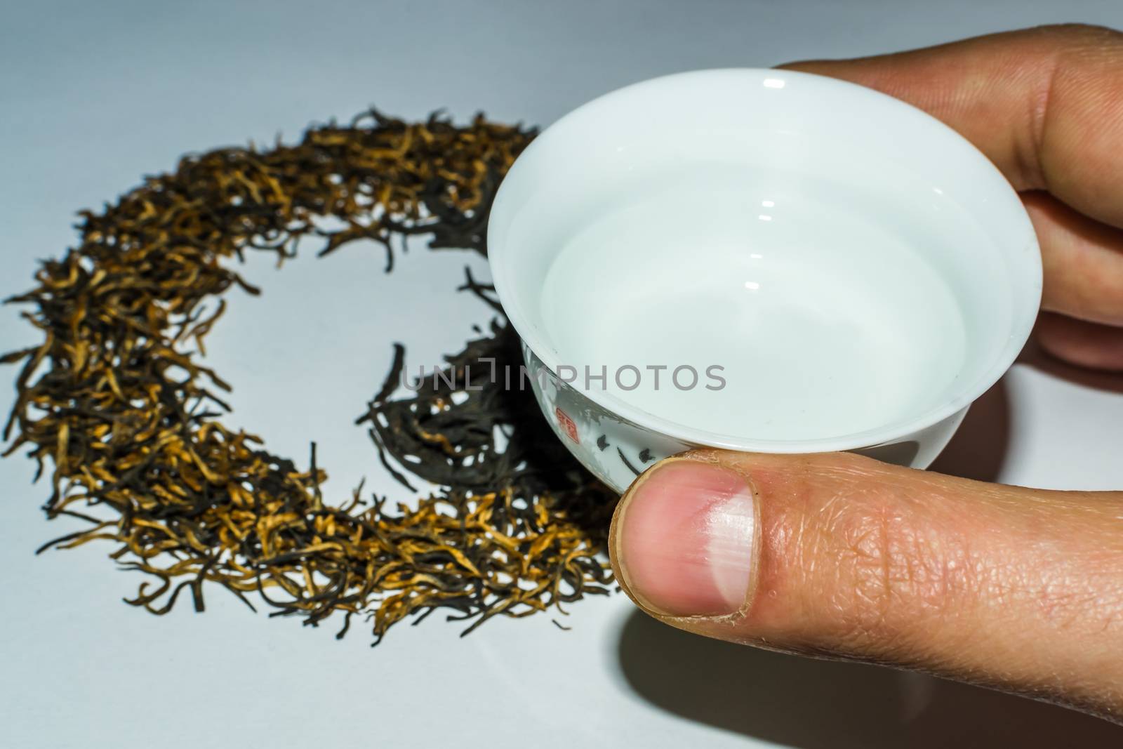 Chinese tea and a bowl of Yin Yang tea ceremony