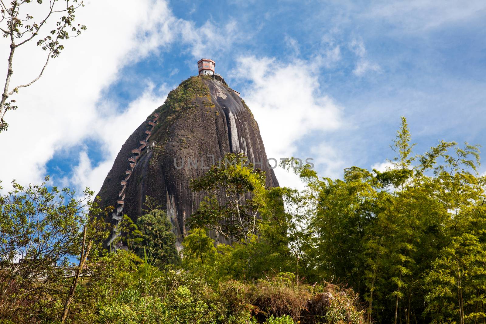 Monolithic stone mountain at Guatape, Colombia