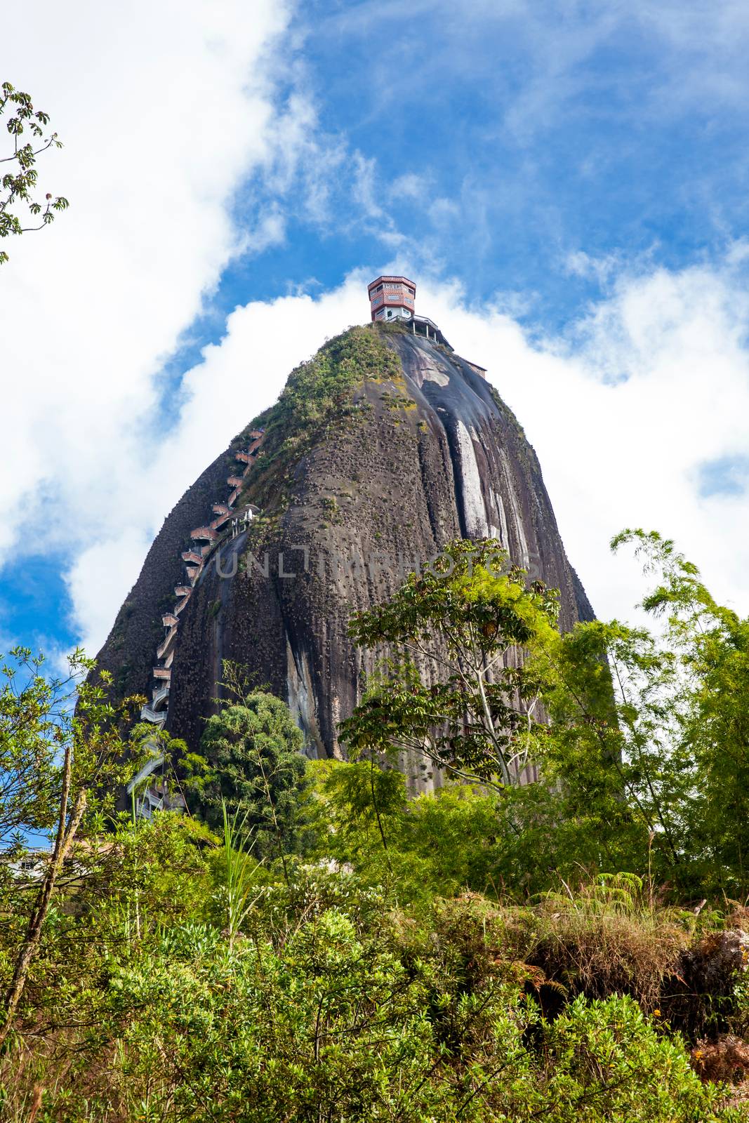 Monolithic stone mountain at Guatape, Colombia