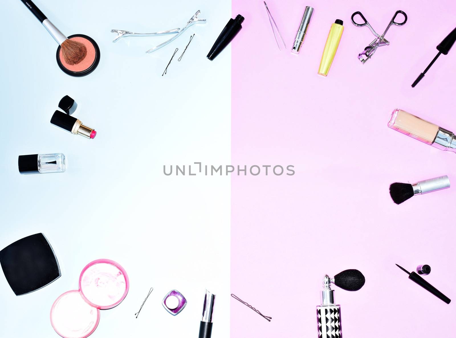 Makeup and Cosmetics Flat lay with copy space by sarahdavies576@gmail.com