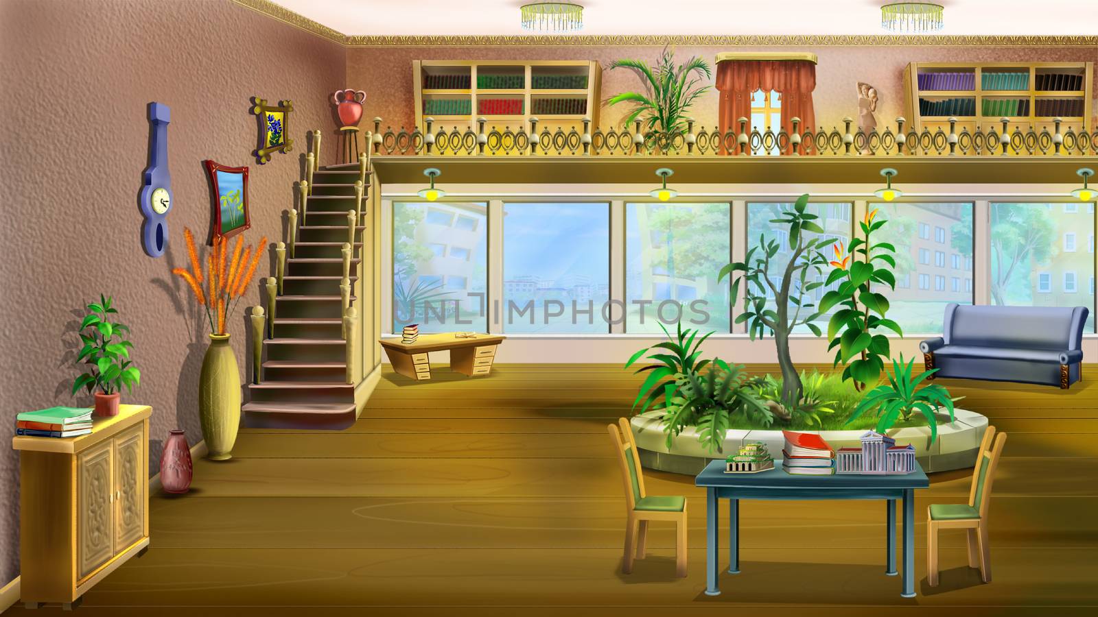 Cartoon Interior of the Living Room by Multipedia