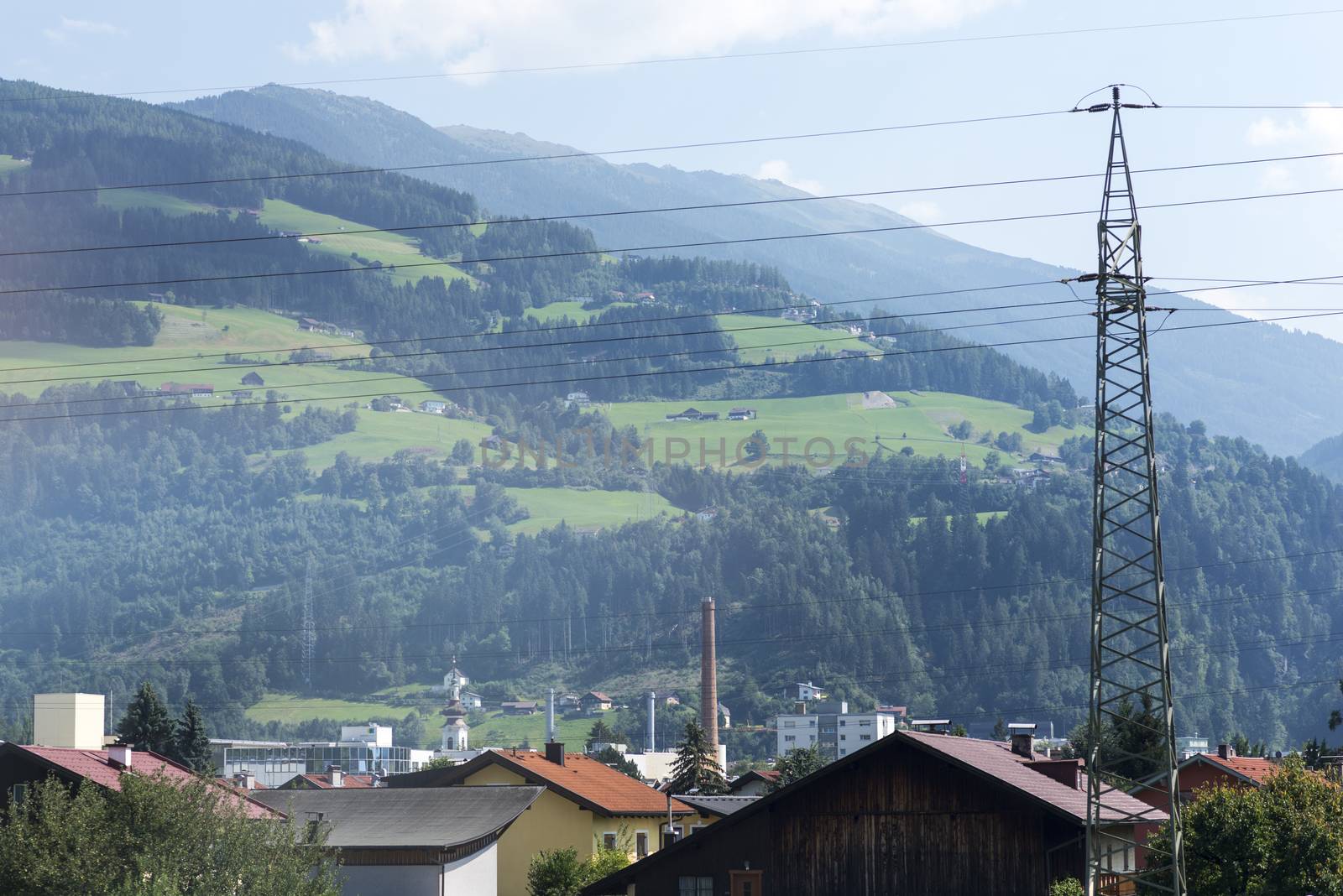 Village on mountain by cherezoff